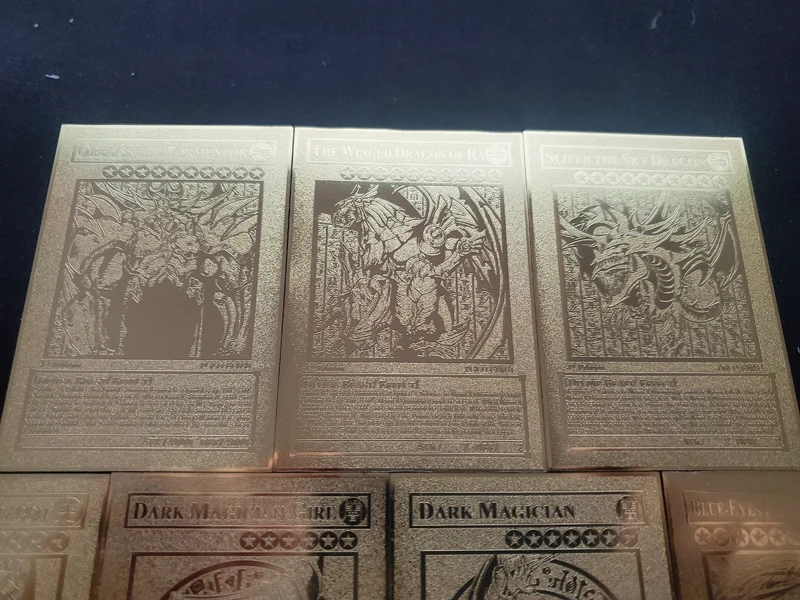 YU GI OH английская версия золотая металлическая карточка зеленый глаз белый дракон черный волшебное Руководство три волшебных Бог коллекция карта детская игрушка подарок