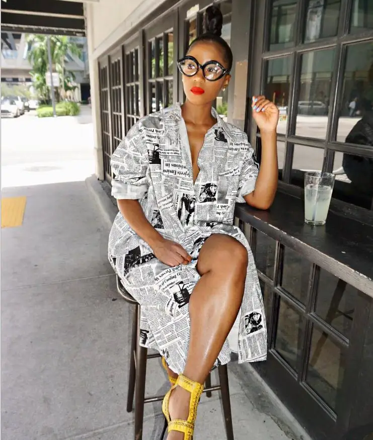 Женские осенне-зимние свободные длинные рубашки с длинными рукавами и принтом