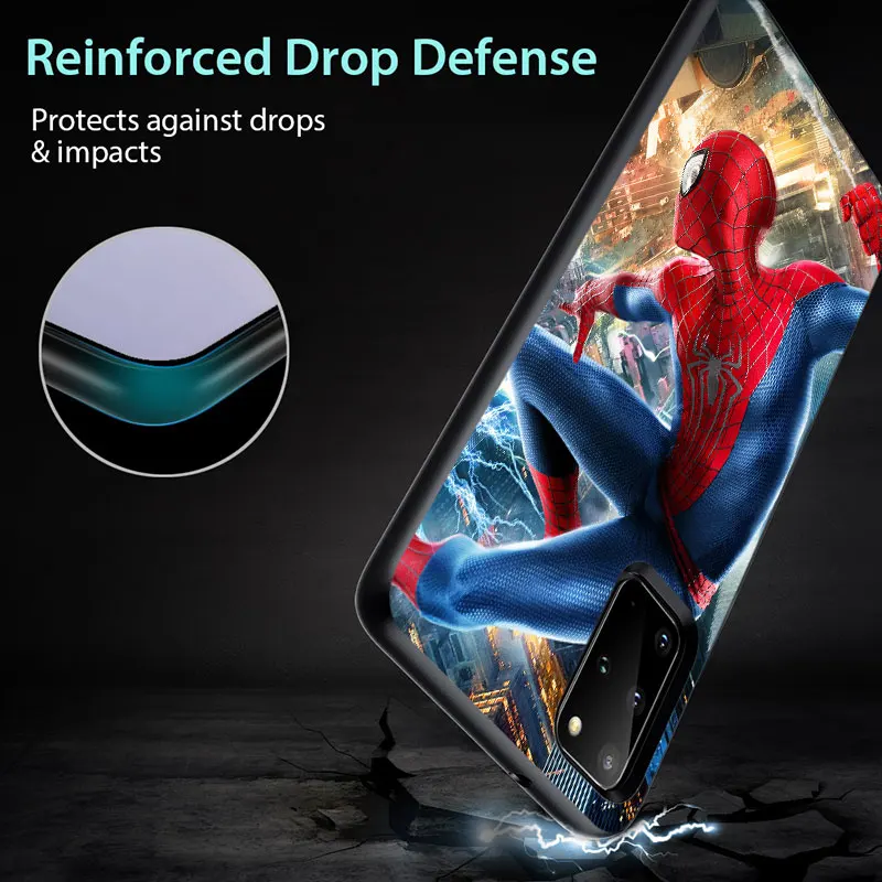 

Marvel Spiderman returns for Samsung S6 S7 S8 S9 S10 S10E S21 Edge Plus Ultra 5G TPU Black Phone Case