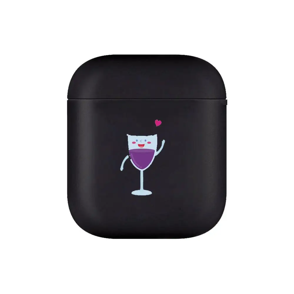 Мягкие силиконовые чехлы для Apple Airpods 1/2 с красным винным бокалом защитный чехол