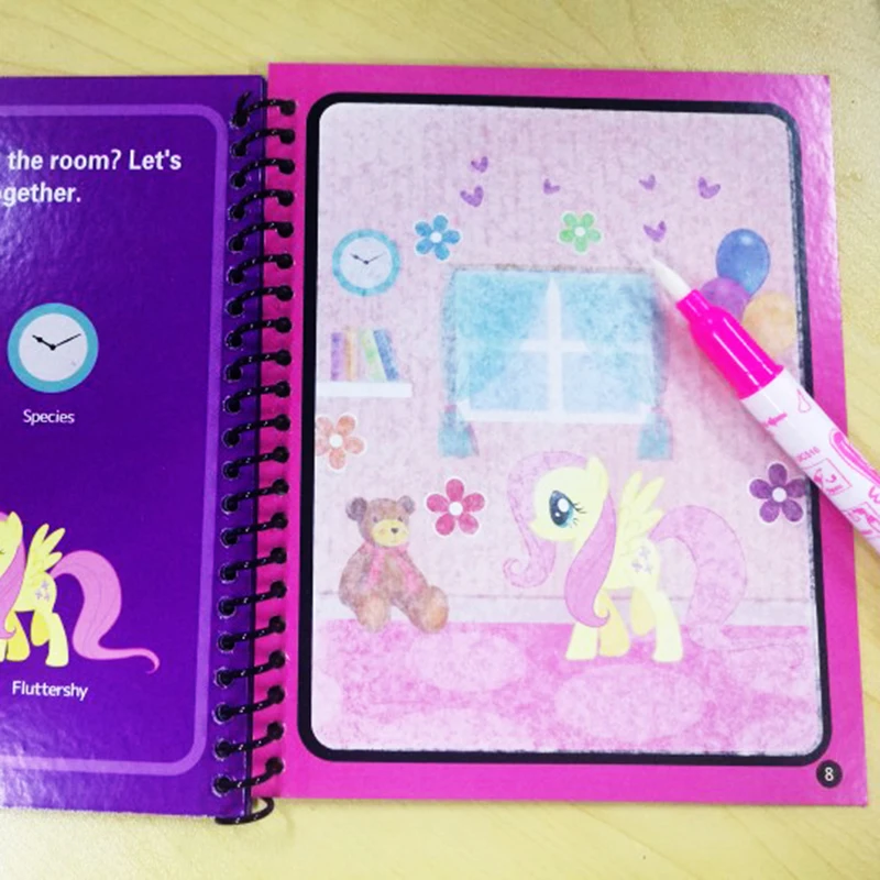 Оригинальные акварельные книги My Little Pony игрушки для рисования граффити фигурки