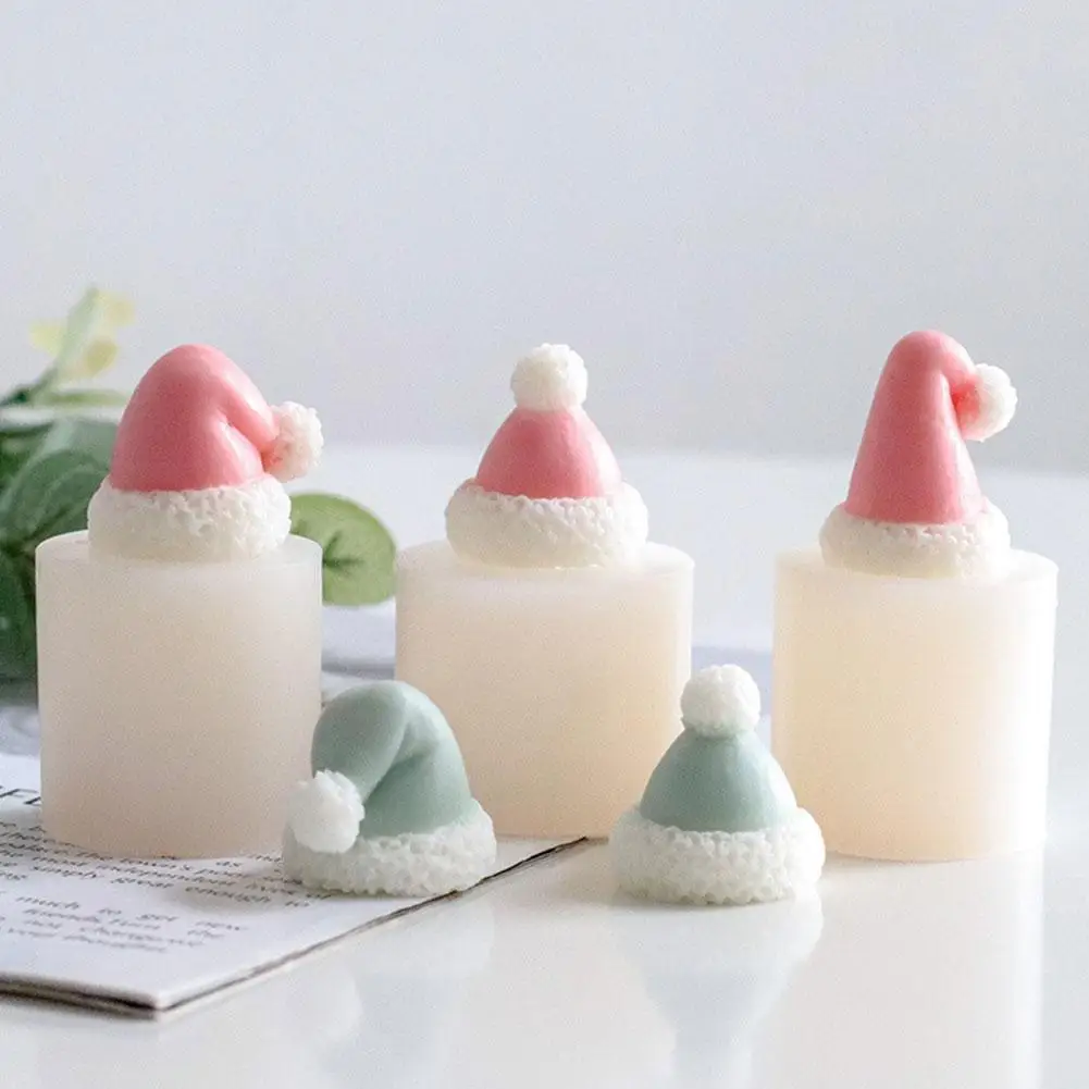 

Christmas Hat Candle Silicone Mould Diy Doll Plaster Homemade Soap Home Making Cake Baking Decoration Craft Mold
