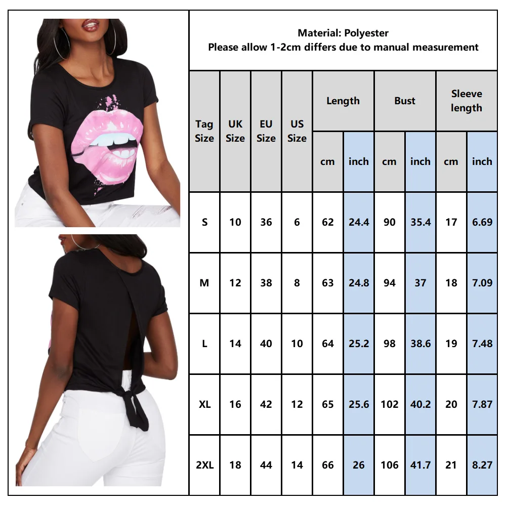 

Sale Lip print Woman Tshirts Summer Tops Women 2020 Short Sleeve Black T Shirt for Women Sundress Clothing Female ropa mujer Q30