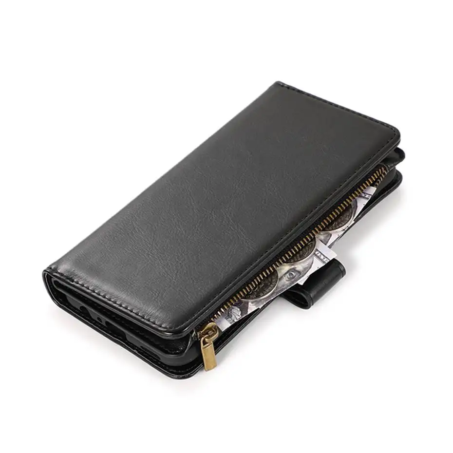zipper wallet leather case for huawei p smart 2020 z 2019 plus y5p y6p nova 6 7 se p40 mate 30 pro honor 9a 8a 9x 20 x10 case free global shipping