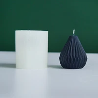 diy handmade candle mold geometric line silicone candle mould pear shaped striped cone soap making scented candles making tools