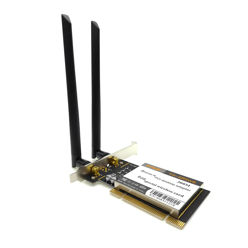 Atheros AR9220 802.11a/b/g/n 2,4 ГГц/5 ГГц 300 Мбит/с Настольный PCI WiFi адаптер Беспроводная сетевая карта для ROS/Windows 7/8/10