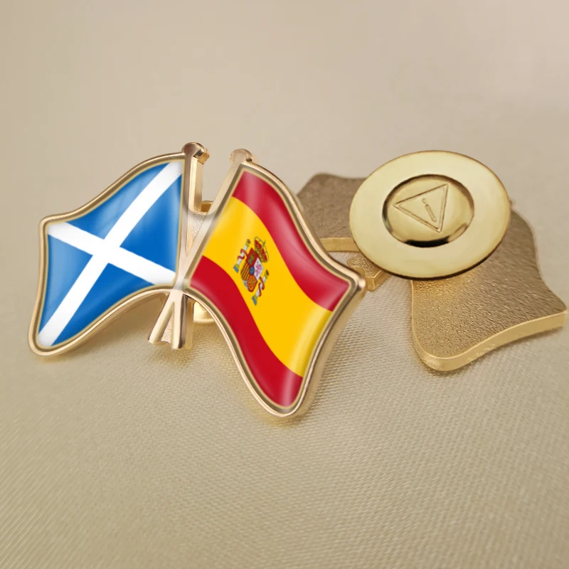Испания и Шотландия перекрестные двойной флаг дружбы значков на булавке брошь