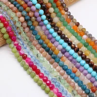natural round faceted quartz yellow jades fluorite stone beads for diy jewelry making bracelet necklace women gift size 8mm