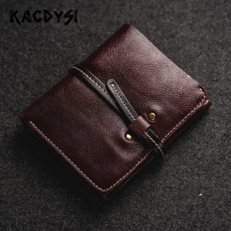 Качественный короткий кошелек из натуральной воловьей кожи для женщин и мужчин