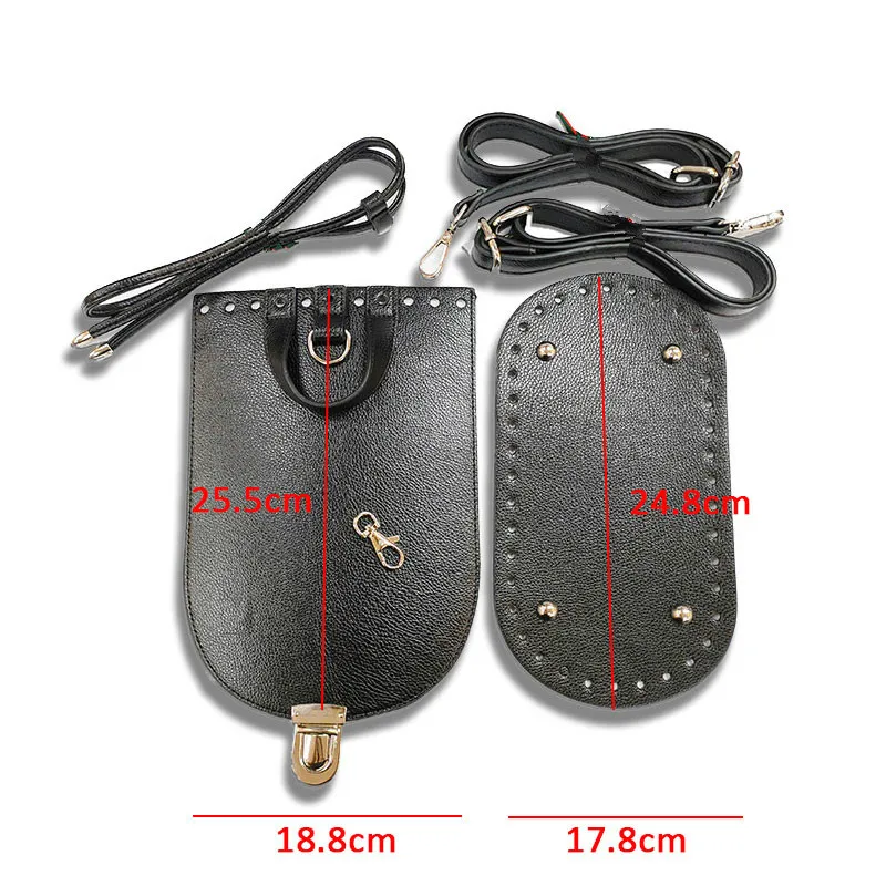 Handmade Handbag Shoulder Strap Woven Bag Set Leather Bag Bottoms With Hardware Accessories for DIY Bag Backpack 7Pcs Set