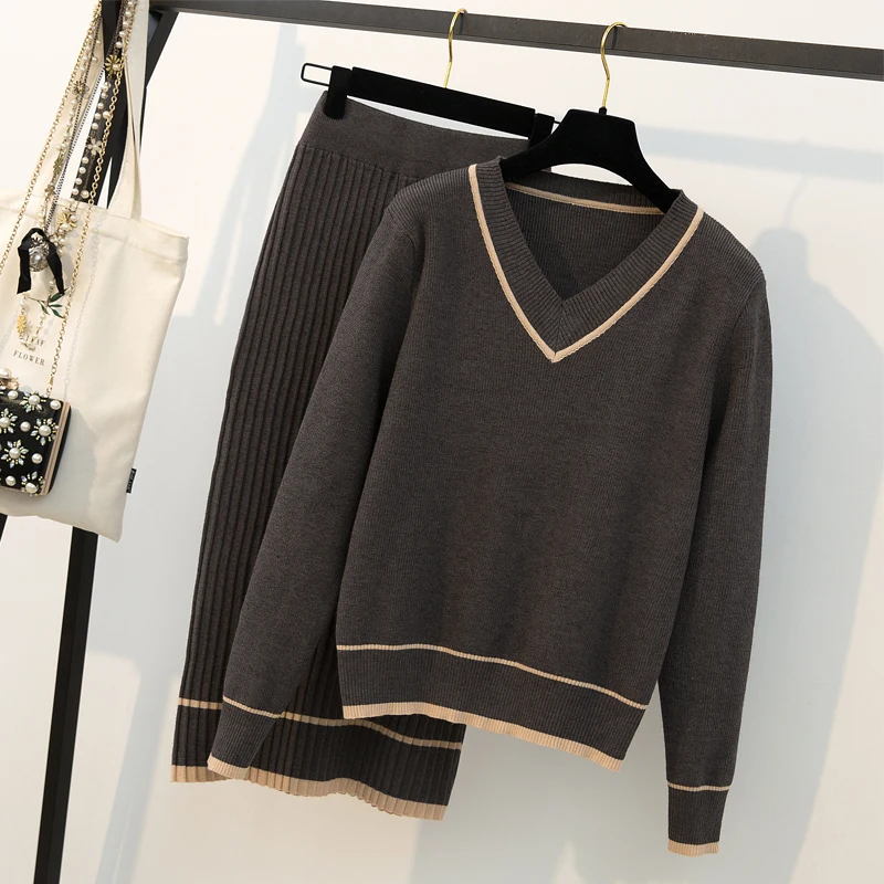 Новинка женская одежда больших размеров костюм из двух частей тонкое