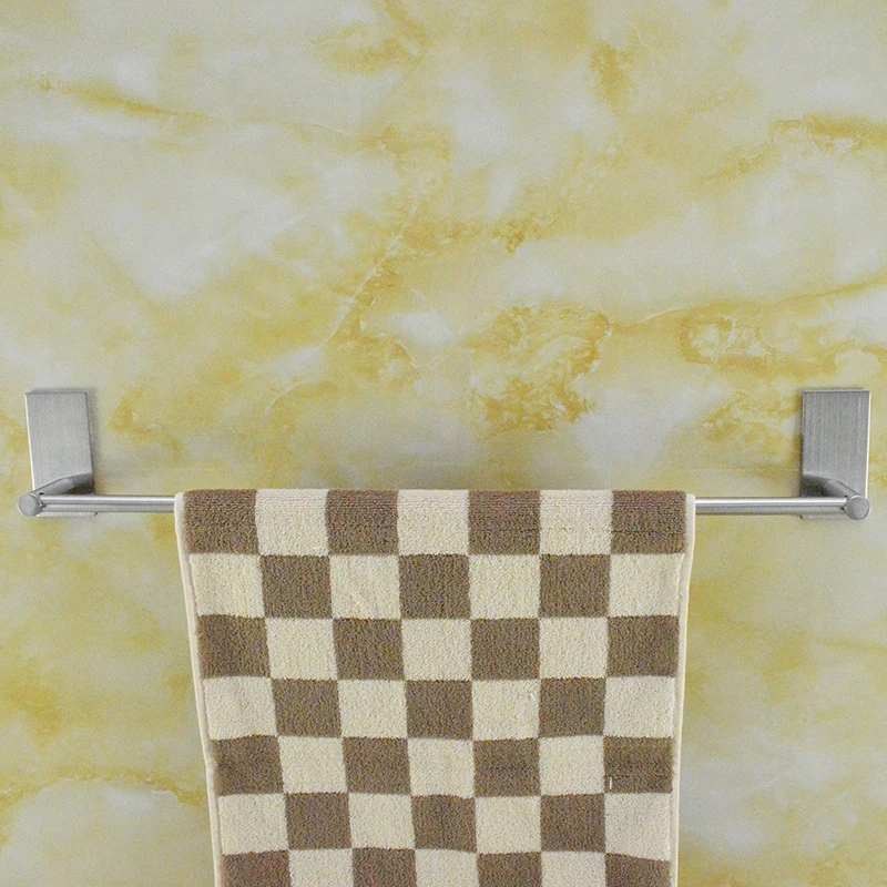 

40/55/77cm Multifunction Stainless Steel Hanger Hook Self Adhesive Single Towel Bar Rail Kitchen Bathroom Lavatory Accessories