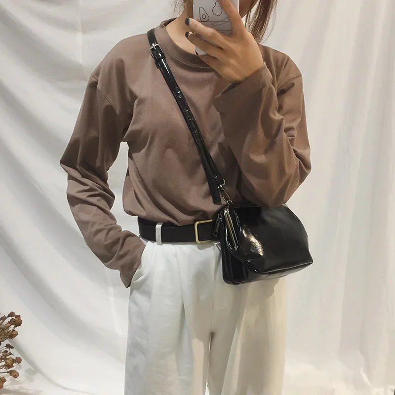 Модная ретро сумка из лакированной кожи женская сумочка искусственной новая