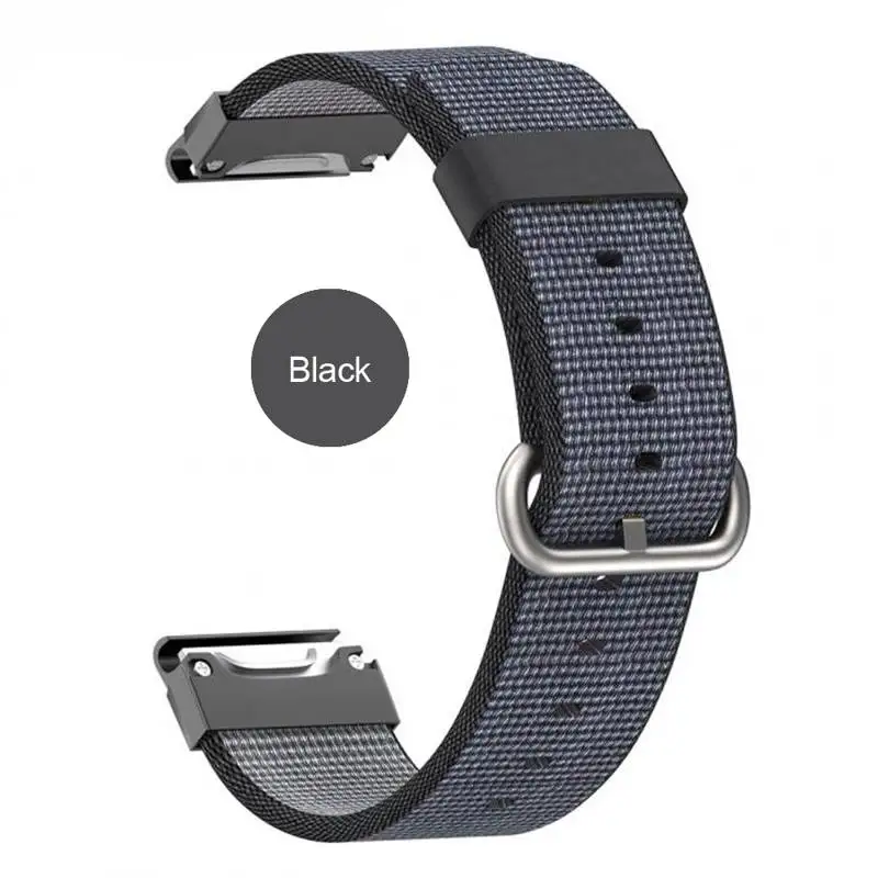 YOOSIDE Fenix 6 браслет 22 мм Quick Fit тканый нейлоновый ремешок для часов Garmin Fenix 5, Forerunner 935/945, Quatix 5, Instinct - Цвет: Black