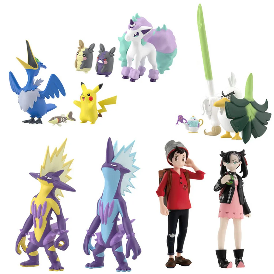 

Bandai Original Pokemon Anime Action Figures Victor Marnie Ponyta Sirfetch'd Kids Toys Collections Doll Kawaii Anime Decor Gifts