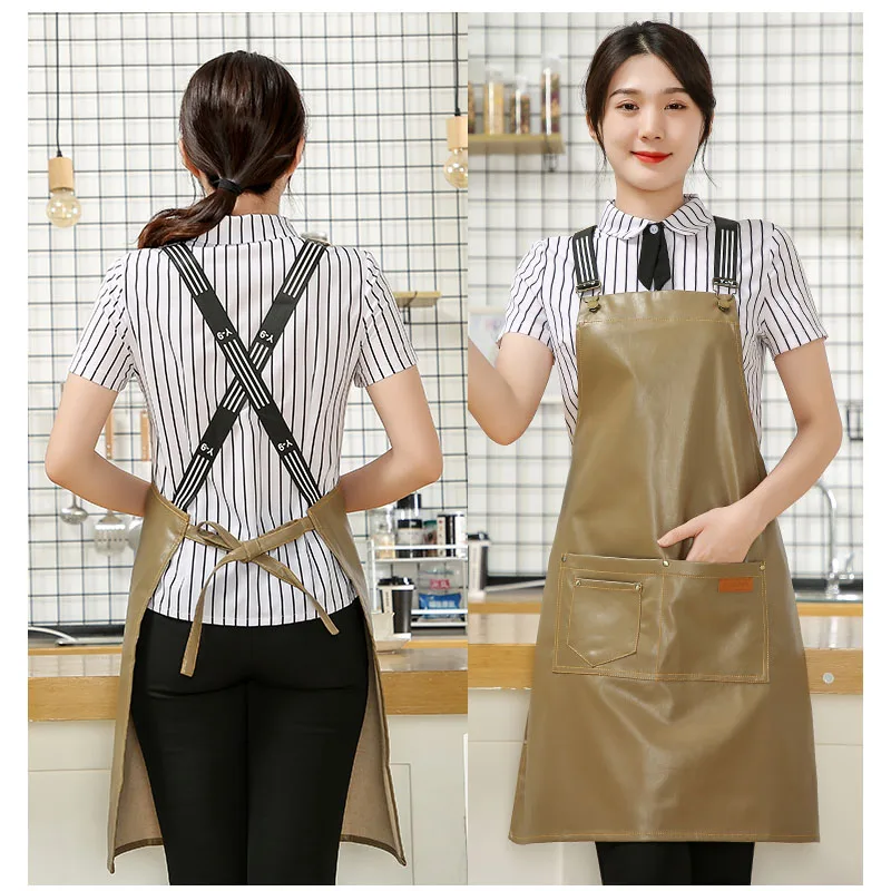 

New Kitchen Apron Factory Canvas Barber Unisex Cross Strap Salon Hairdresser Bib Condole Belt Chef Korean Apron For Man Or Woman