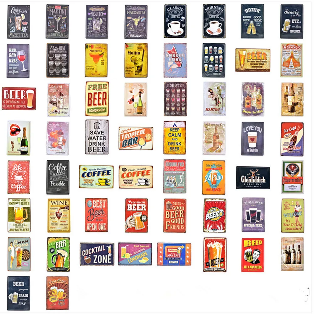 Винтажная металлическая живопись жестяные вывески Искусство Наклейки на стены