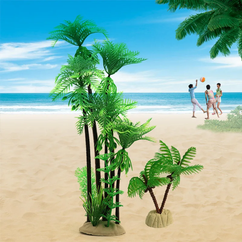 

Aquarium Plants Decoration Simulation Cute Small Coconut Tree Fish Tank Landscaping Ornaments Decor Aquascape Accessories