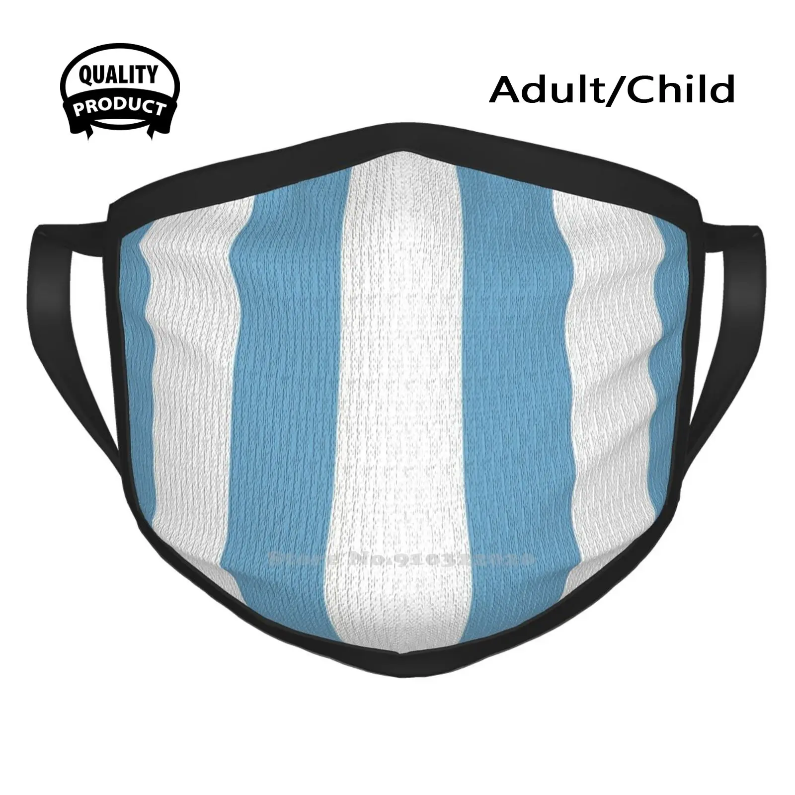 

Argentina Pattern Warmer Breathable Face Masks Lionel Sky Blue White Vertical Soccer Football Argentina Buenos Aires