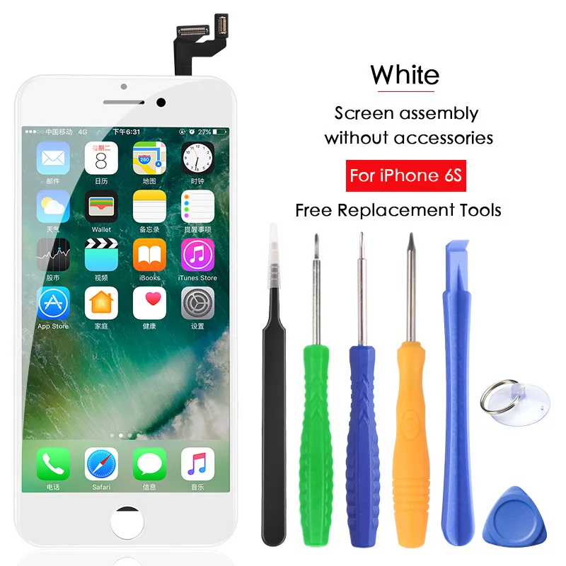 For iPhone 6S White NOHON HD ЖК-дисплей экран AAAA для iPhone 6 6S 7 Замена 3D сенсорный дигитайзер сборка Мобильный телефон ЖК s сенсорный экран - Цвет: For iPhone 6S White