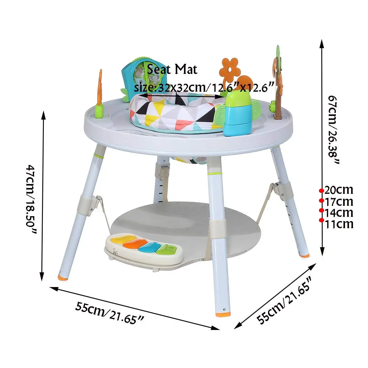 

Safety Baby Bouncer Music Activity Table Multifunction Play Center Toddler Infant Chair Seat Educational Learning Toy Gym Rack