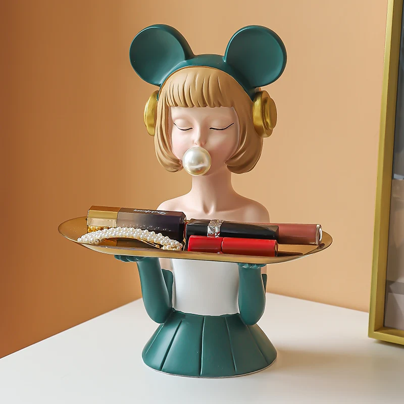 

Nordic Home Decoration Accessories Creative Resin Girl Sculpture Ornaments Living Room Desktop Statue Crafts Gift for Girlfriend