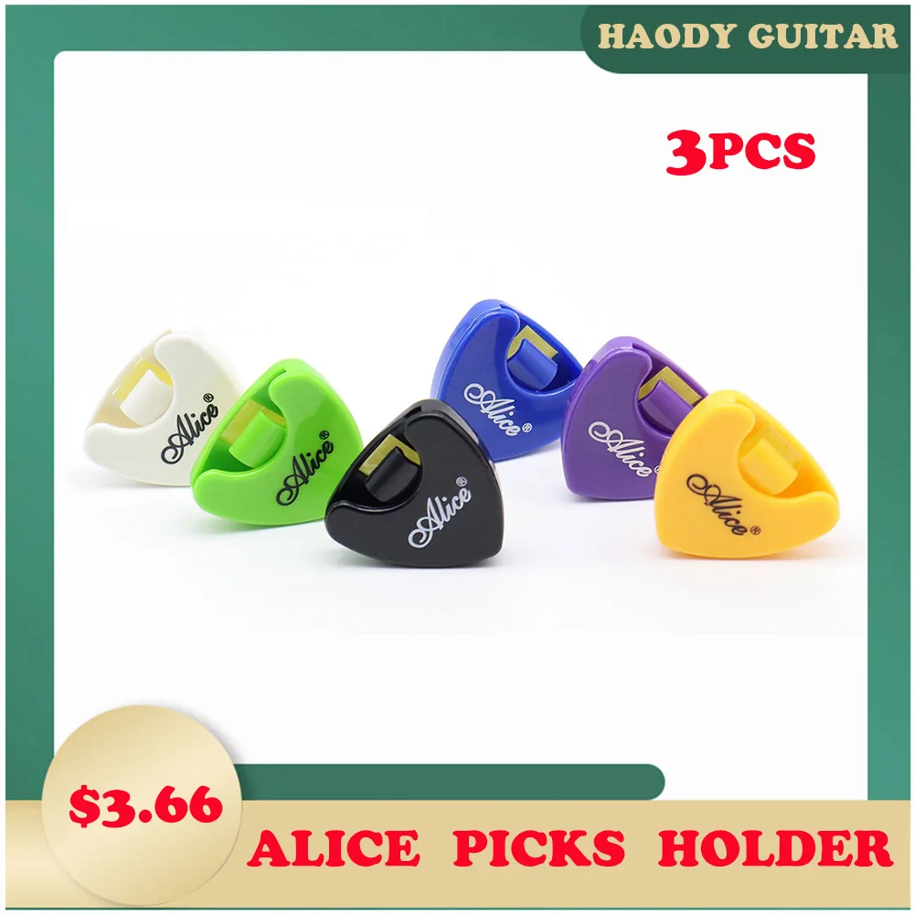 

3 Pcs Alice Guitar Pick Holder Plastic Plectrum Case Mediator Quick Storage Self Adhesive Triangle Shape 6 Options for Color
