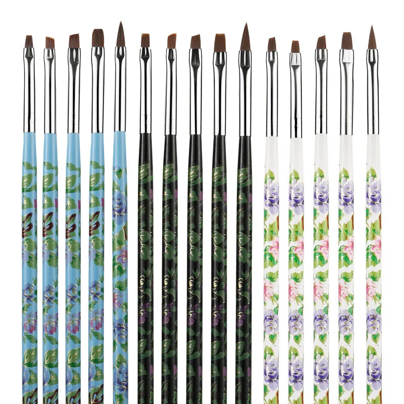 

5Pcs Professional Nail Art Brush Set For Manicure Rhinestone Acrylic Paint Brushes Kit UV Gel Polish Nails Lining Pen Gradient