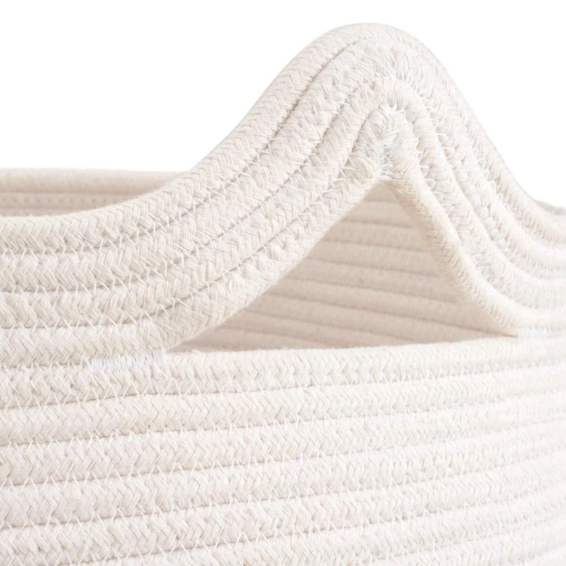 

Woven Toy Hamper, Cotton Rope Storage Bin for Baby, Laundry Hamper Organizer for Toys, Clothes, Cute Gifts