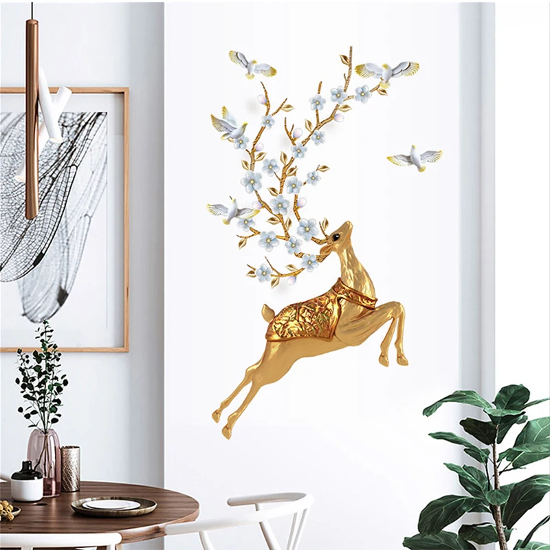 

Bedroom Diy Creative Room Wall Decoration Wall Stickers 3D Stereo Deer Stickers