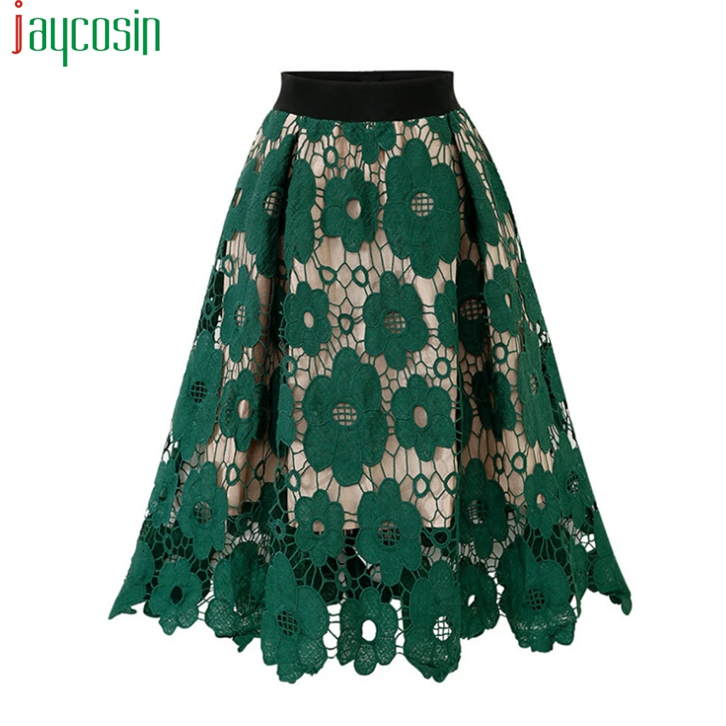 Элегантная длинная юбка Женская кружевная ажурная Свободная Повседневная