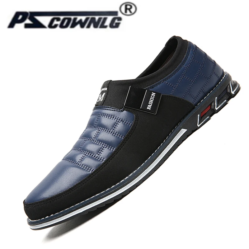 

Leather Men's hot style Casual Shoes Brand Breathable Slide in Black Driving Shoes Men's Shoes Plus Size 38-48