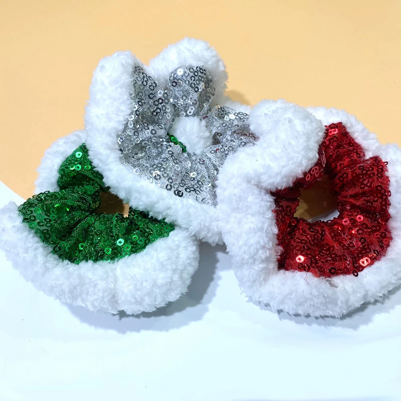 

Christmas Women Headwear Elastic Hair Rubber Bands Fashion Xmas Gifts Hair Ornaments Velvet Ponytail Holder Headwear for women