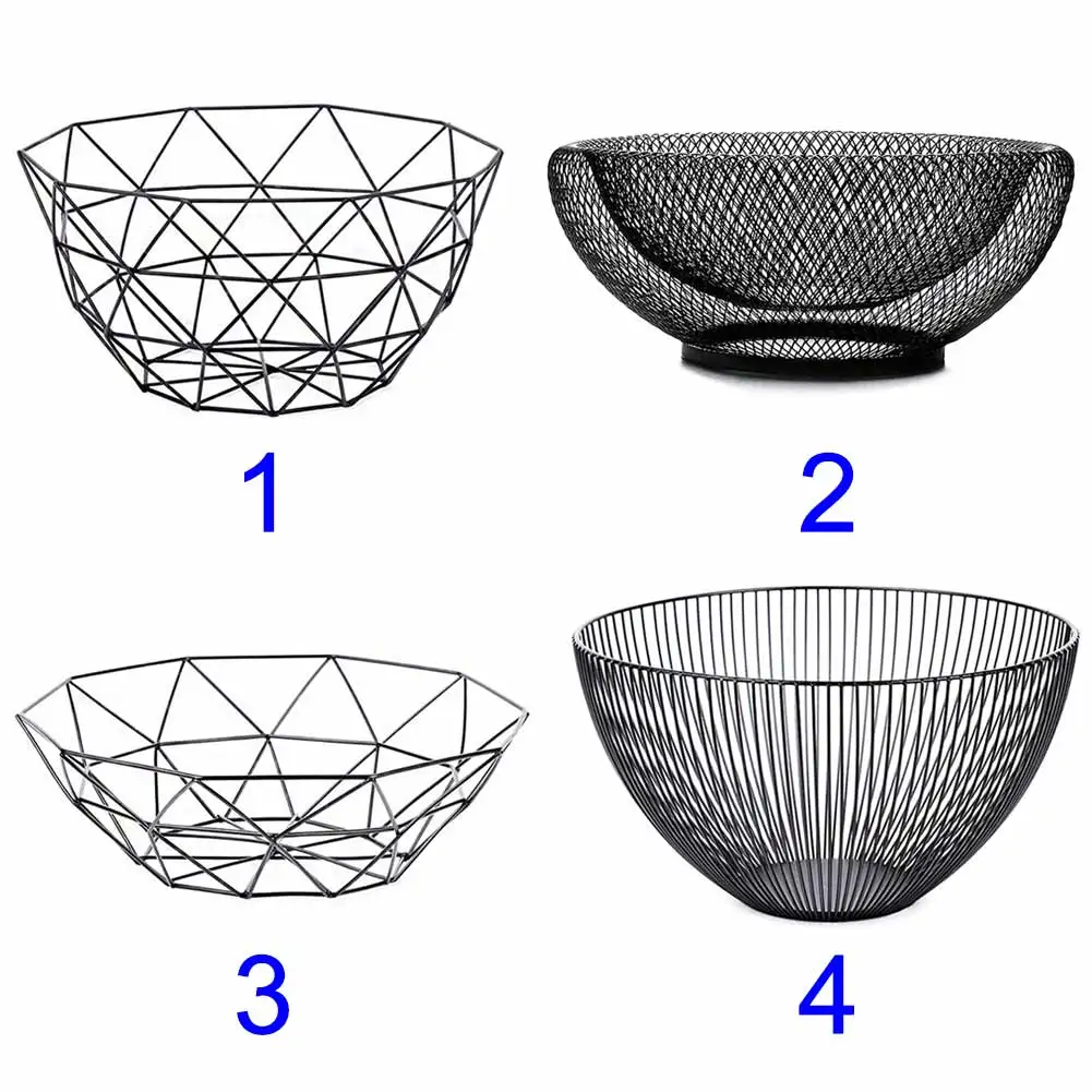 

Creative Fruit Tray Drain Basket Household Iron Fruit Bowl Geometric Patterns HK3