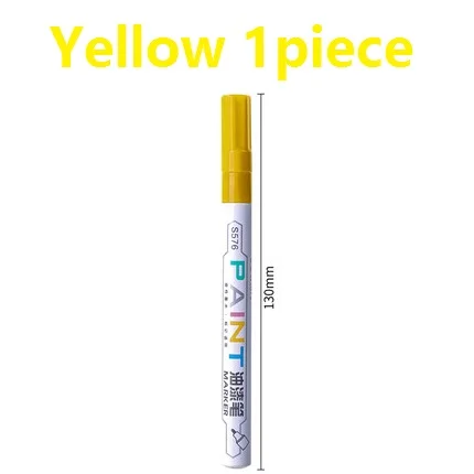 Yellow 1pc Цветная масляная краска, ручка, белый, черный, золотой, мобильная краска, не выцветает, граффити, ручная краска, ed, сделай сам, маркер для шин, ручка, подпись - Цвет: Yellow 1pc