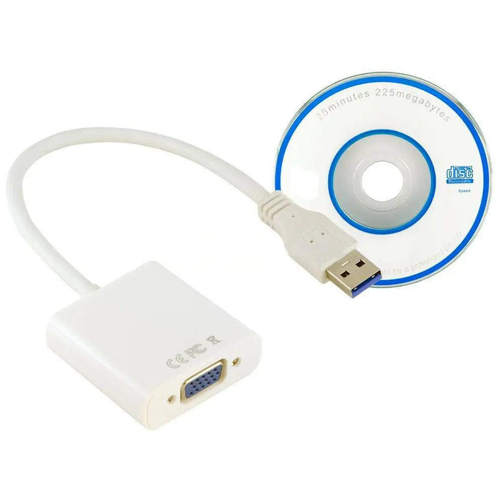 Переходник для внешней видеокарты с USB 3 0 на VGA Win7/8/10 1080P| |
