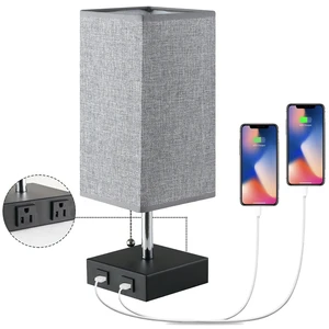 Creative Fabric Table Lamp USB LED Charging Bedroom Bedside Night Lights Eye Protection Leds Atmosphere with USB Charging Stand