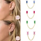 100% 925 стерлингового серебра минималистский Двойное сердце жемчуг серьги ювелирных украшений ювелирные изделия аксессуары Радуга Ziron в виде капель с кристаллами в форме женская обувь для девочек