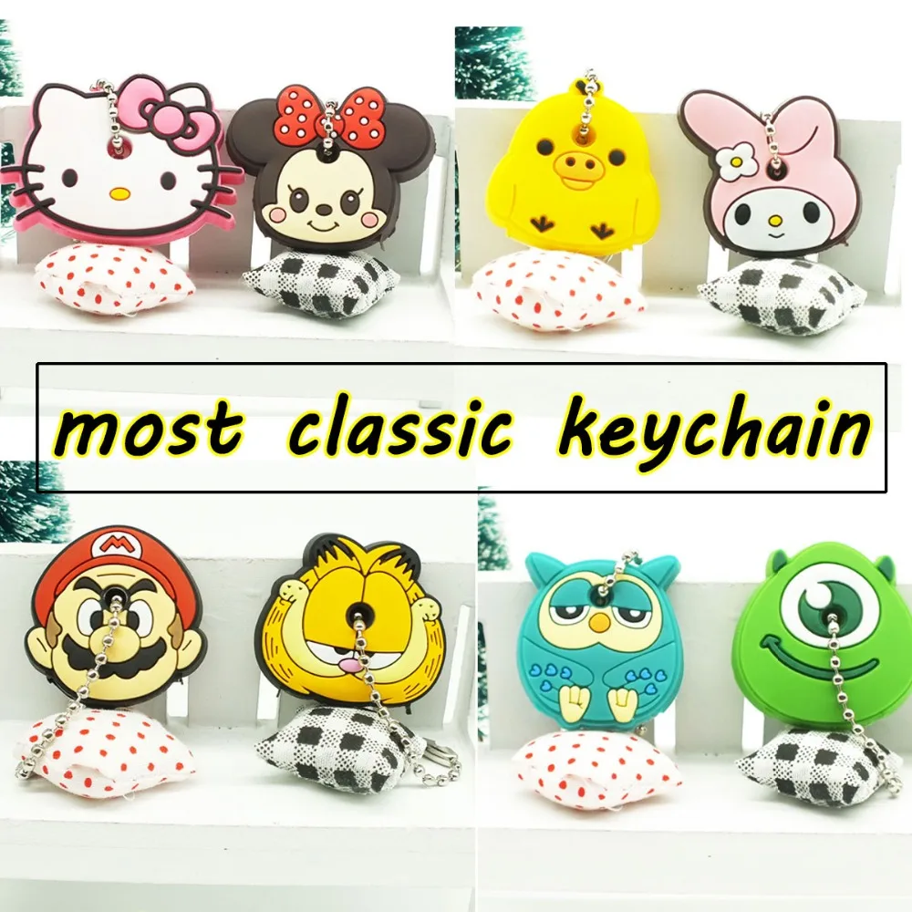 Силиконовый защитный чехол для ключей с мультяшным рисунком комплект из 2