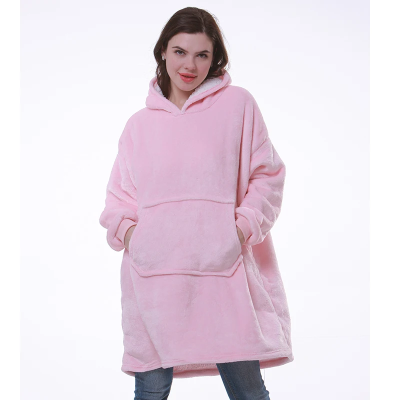 

Oversized Hoodie Sweatshirt Women Blanket with Sleeves Giant TV Blanket Sherpa Fleece Hoodies Bathrobe Casaco Feminino Pajamas