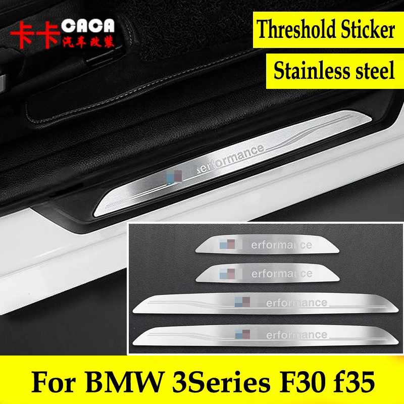 Door Sill Sticker For BMW 3 Series F30 F35 Threshold Sticker M Logo Welcome Pedal External Refit Interior Decoration Strip AL