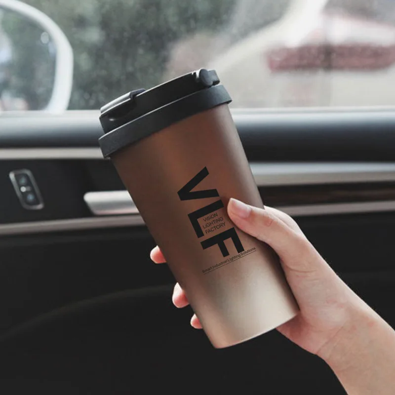 

2020 New 500ML Thermos Flask Coffee Mug Thickened Big Car Travel Thermo Cup mug For Gifts Vacuum