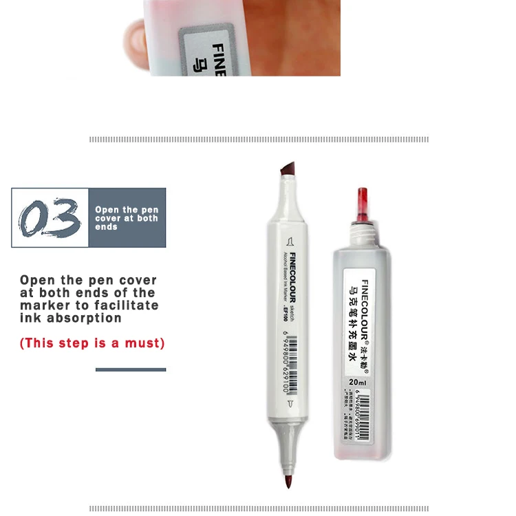 Finecolour EF900 художественные масляные спиртовые чернильные маркеры 20 мл EF100/101/102 универсальные пополняющие/добавляемые/Заполняемые жидкие чернила 480 цветов