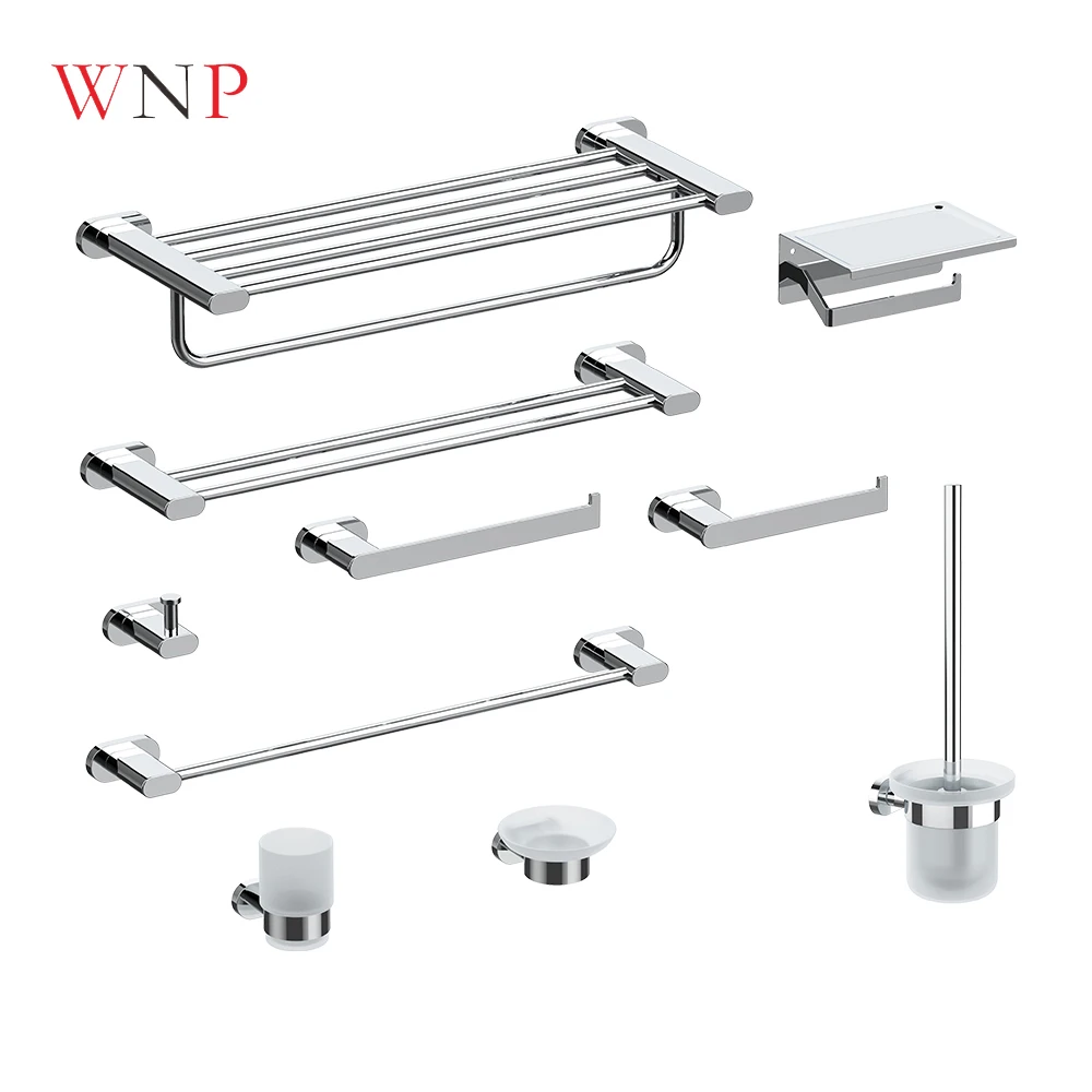 NO.2004AS Серебряные наборы для ванной из нержавеющей стали аксессуары комнаты