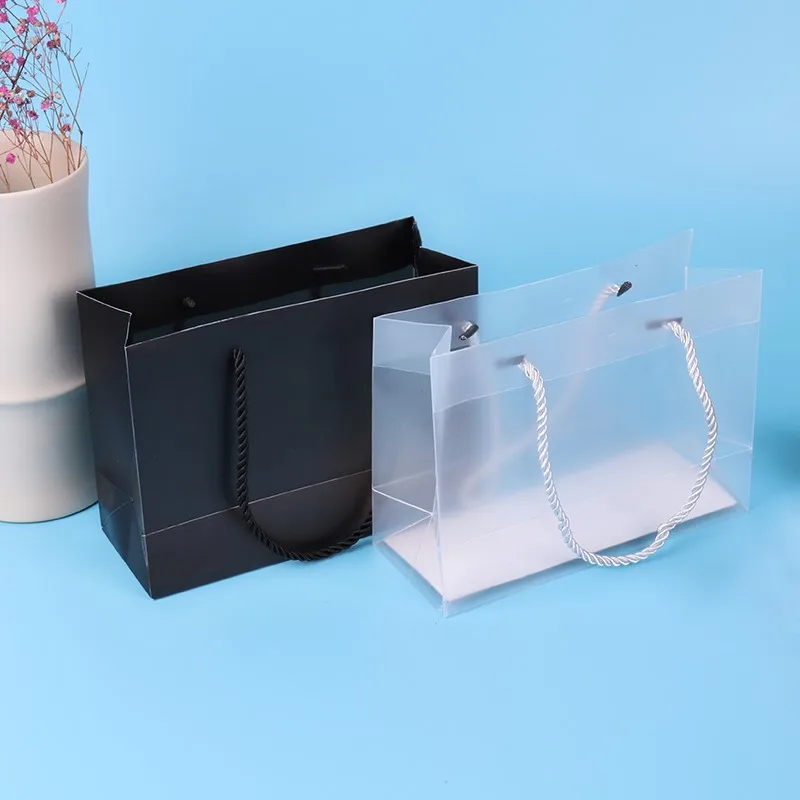 Матовая прозрачная сумка тоут из полипропилена пластиковая упаковочная коробка