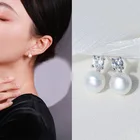 ZDMXJL модные жемчужные циркониевые серьги-гвоздики для женщин высококачественные серьги-гвоздики ювелирные изделия для невесты Свадебные аксессуары Прямая поставка