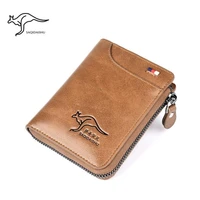 mens short wallet pu leather purse retro multi card pocket moneybag billfold anti card swiping drop shipping