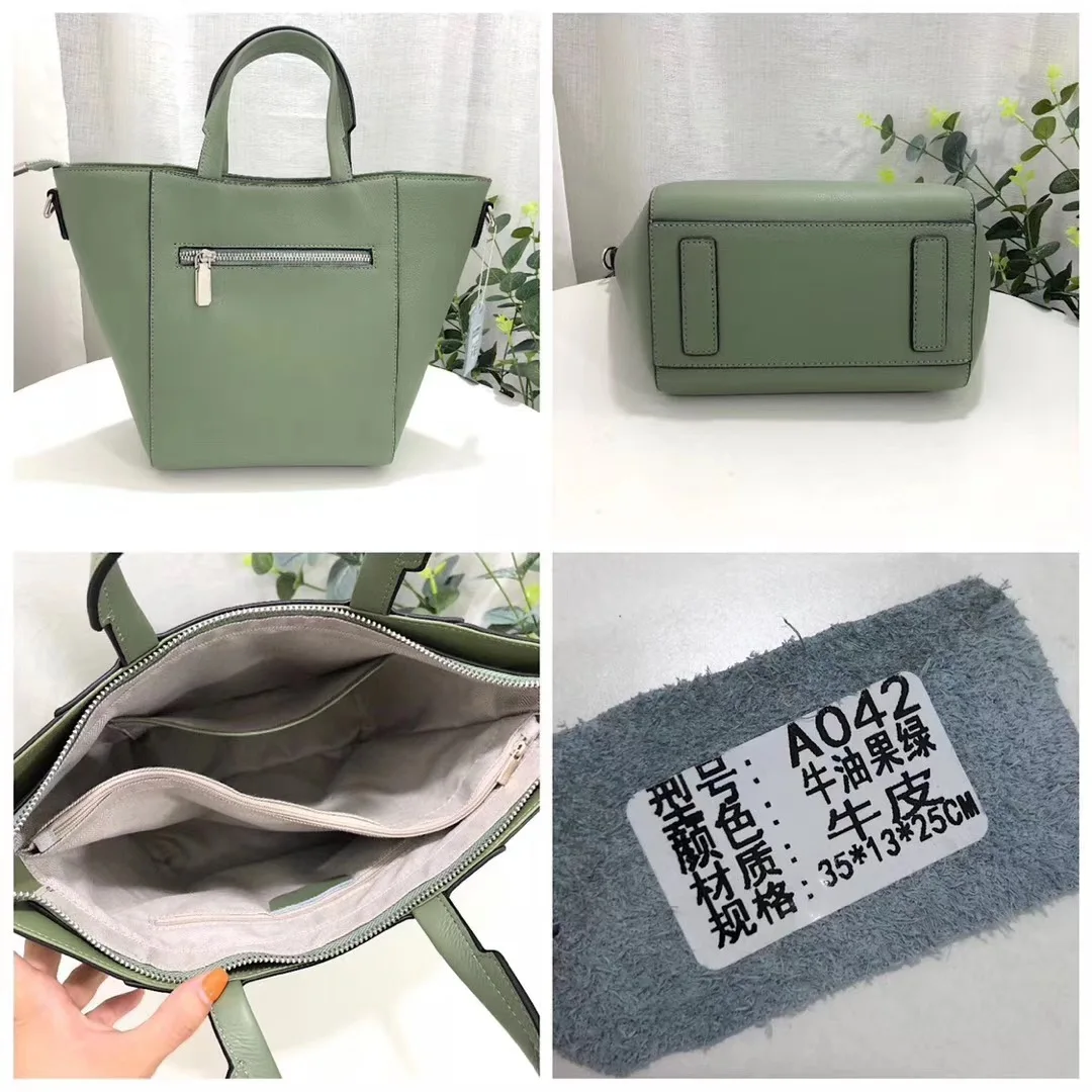 

2021 new fashion lady bag 100% cowhide handbag large capacity messenger bag versatile simple one-shoulder portable lady bag