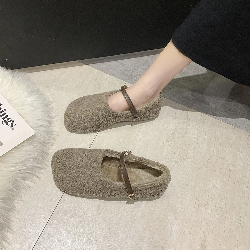 

Winter Shoes Women Round Toe Shallow Mouth Female Footwear Casual Sneaker Slip-on Autumn Loafers Fur Moccasin Dress Slip On New
