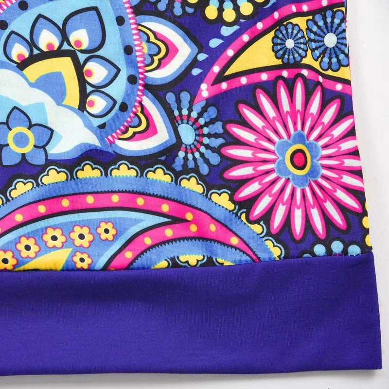 

2021 Spring O-Neck Cashew Flowers Long Sleeve Women T-Shirts Autumn Floral Pullover Vintage Loose Tops